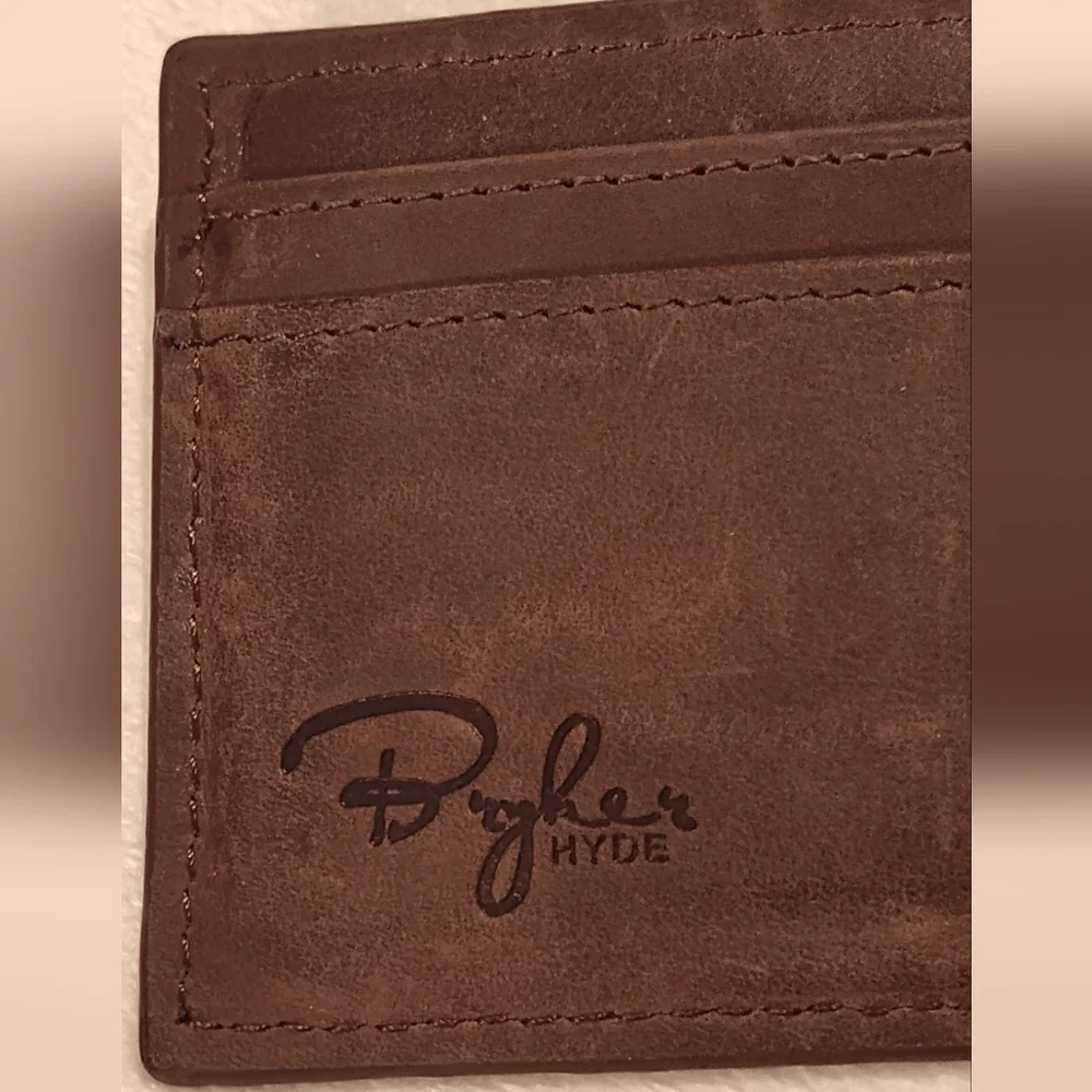 Brown Leather Money Clip Wallet